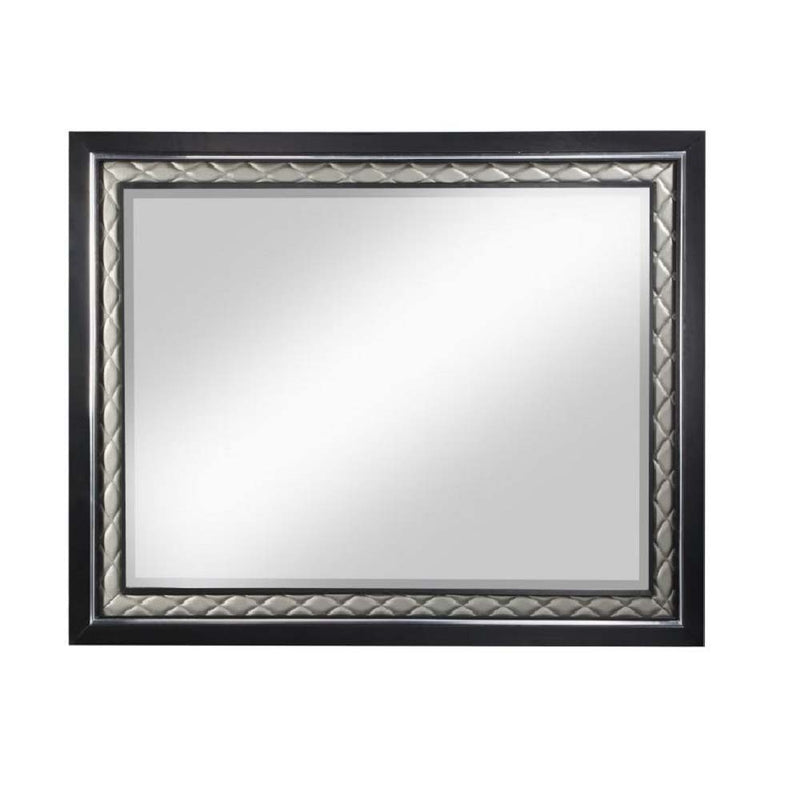 Nicola - Mirror - Silver Synthetic Leather & Black