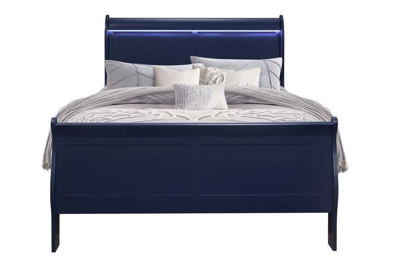 Charlie - Full Bed With LED - Blue