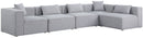 Cube - Linen 5 Piece Modular Sectional