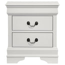 Louis Philippe - 2-Drawer Nightstand Bedside Table - White