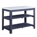 Enapay - Kitchen Island - Marble Top Top & Gray