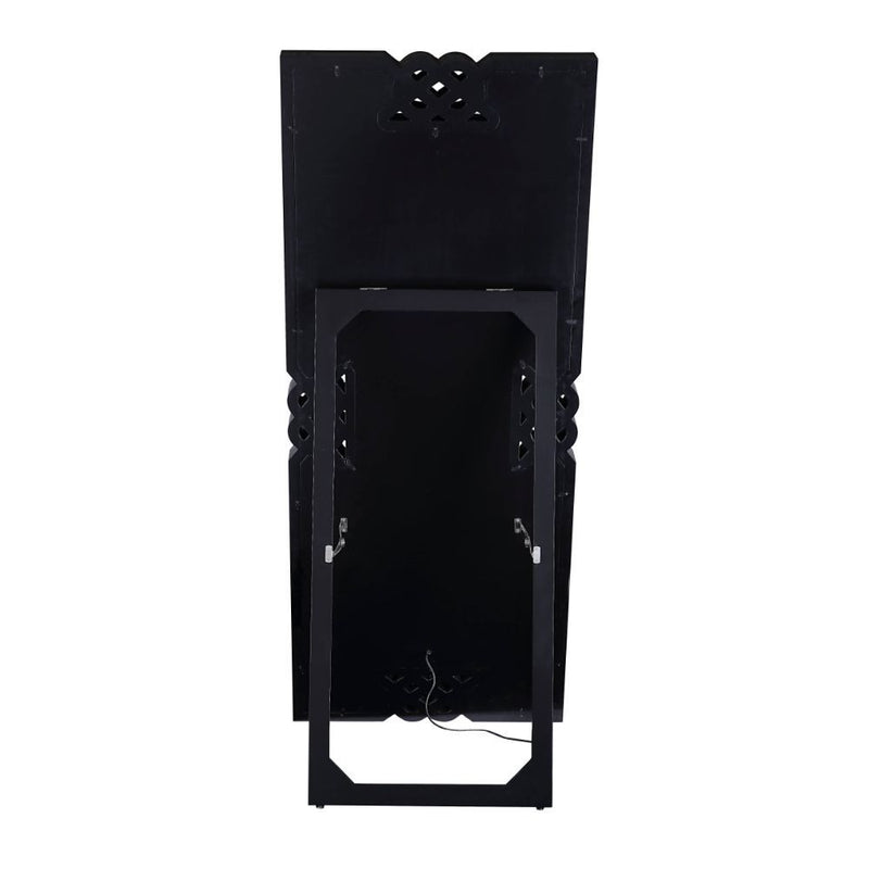 Noralie - 63" Rectangular Floor Mirror With Faux Diamonds - Mirrored