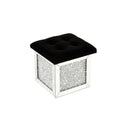 Noralie - 16" Ottoman With Storage - Mirrored & Faux Diamonds