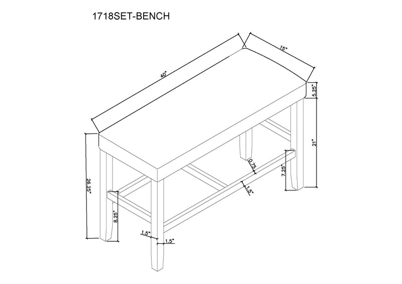 Marbel - Counter Height Bench - Dove