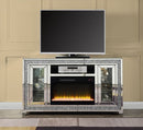 Noralie - 35" TV Stand With Fireplace & LED - Mirrored & Faux Diamonds