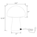 Kanaby - Mushroom Shaped Glass Bedside Table Lamp - White