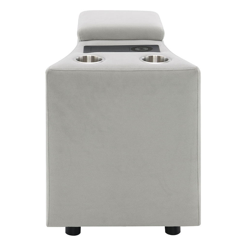 Emee - Console With USB - Gray Corduroy