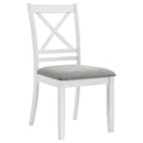 Hollis-Cross Back Wood Dining Side Chair (Set of 2) - White