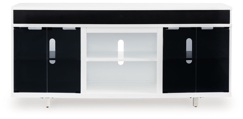 Gardoni - White / Black - XL TV Stand With Fireplace Option