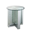 Nysa - 23" End Table - Mirrored & Faux Crystals