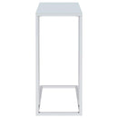 Stella - Glass Top C-Shaped Sofa Side Table - Chrome