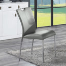 Pagan - Side Chair (Set of 2) - Gray Synthetic Leather & Chrome
