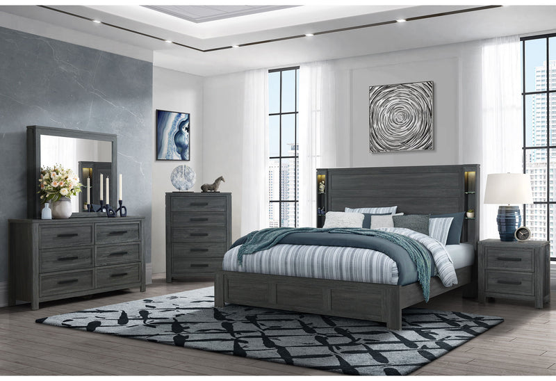 Cypress - King Bed - Dark Gray