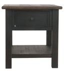 Tyler Creek - Rectangular End Table - Grayish Brown / Black