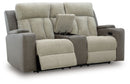 WhipLash - Power Reclining Loveseat With Console / Adj Headrest - Sisal