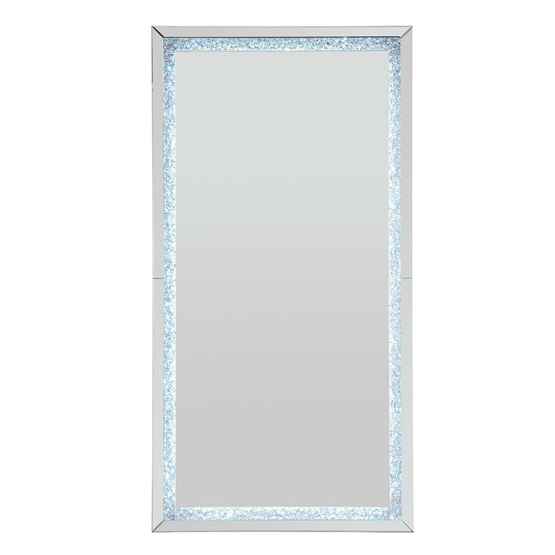 Noralie - Floor Mirror - Faux Diamonds & Mirrored