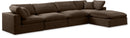 Comfy - 5 Piece Velvet Modular Sectional With Chaise