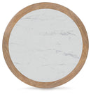 Camdill - Round Cocktail Table - Light Brown / White