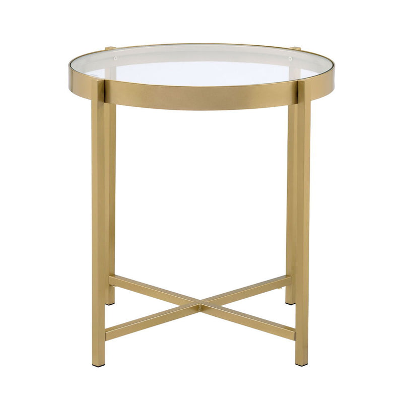 Charrot - End Table - Clear Glass Top & Gold