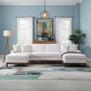 Valiant - Sectional Sofa With 4 Pillows - Ivory Chenille