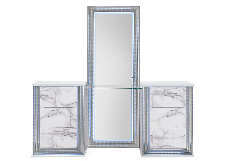 Ylime - Marble Vanity With LED - White