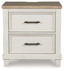Shaybrock - Two Drawer Night Stand - Antique White / Brown