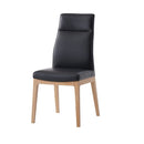 Raquan - Side Chair (Set of 2) - Black Leather & Walnut