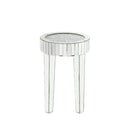 Noralie - 16" Round End Table - Mirrored & Faux Diamonds