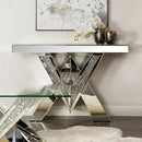 Taffeta - Glass Top Mirrored Acrylic Table