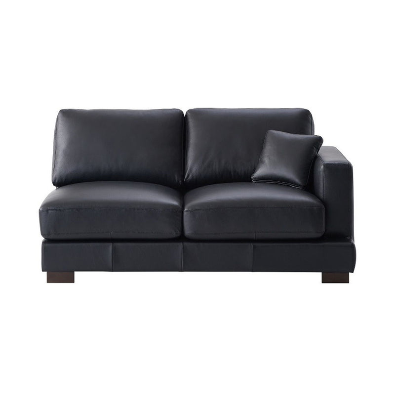Geralyn - Sectional Sofa With 2 Pillows - Black Leather