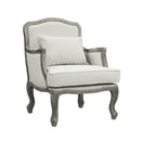 Tania - Chair With Pillow - Cream Linen & Gray