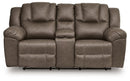 Lowilla - Double Reclining Loveseat With Console - Driftwood