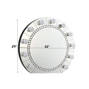 Farai - 29" Accent Mirror - Mirrored & Faux Crystal Diamonds