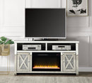 Noralie - 32" TV Stand With Fireplace - Mirrored & Faux Diamonds