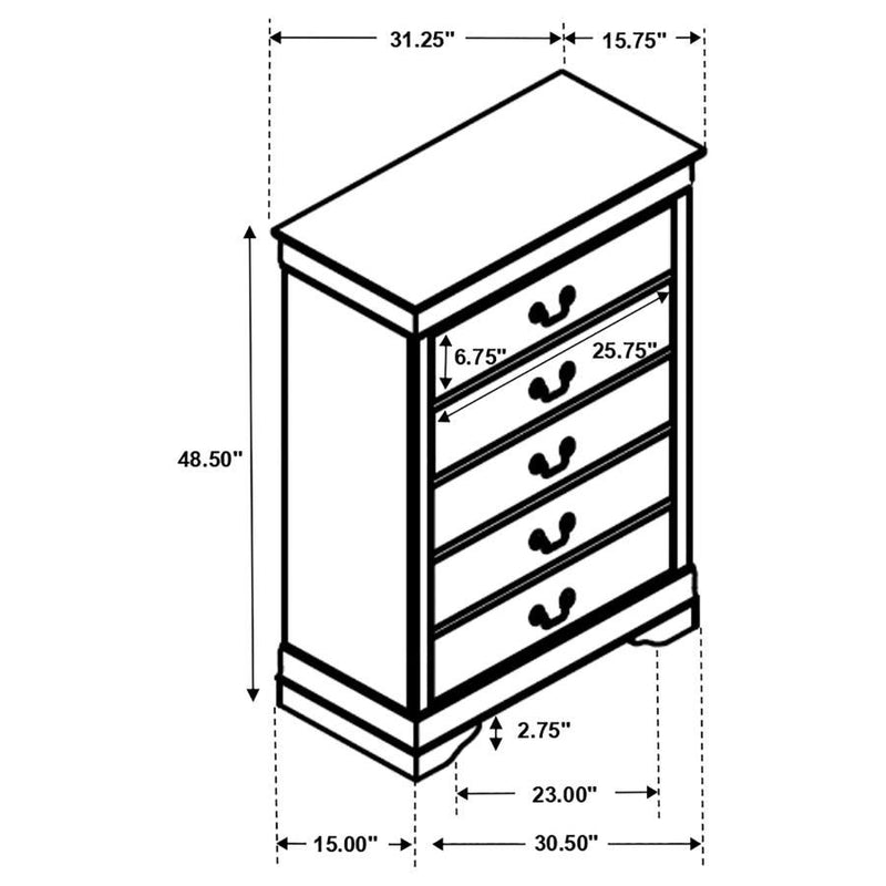 Louis Philippe - Five-drawer Chest