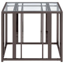 Adri - Rectangular Glass Top Side End Table