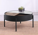 Ozella - Round Table With Hidden Storage Sandy