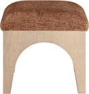 Lawson - Chenille Fabric Ottoman - Natural Base