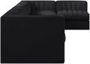 Rummi - Velvet Performance Fabric Upholstered 7 Piece Modular Sectional, L-Shaped (Right)
