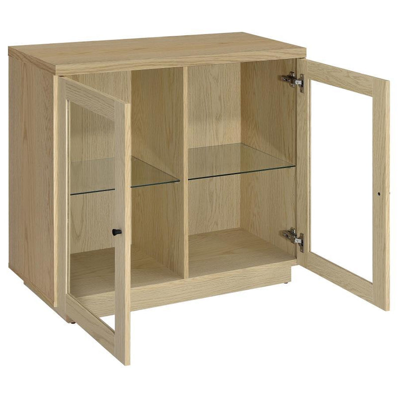 Tilbury - 2-Door Glass Front Accent Display Cabinet - Light Oak