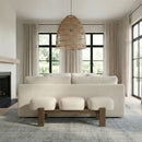 Woodcrest - Vegan Leather Upholstered Bench - Painted Brown Walnut Base