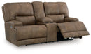 Beckley Place - Power Reclining Loveseat With Console / Adjustable Headrest - Earth