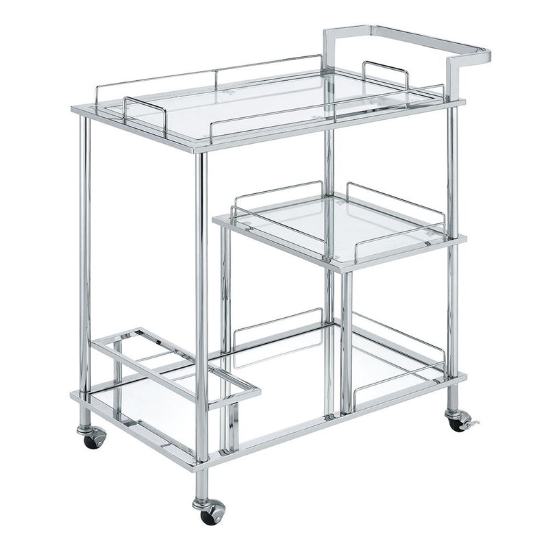 Splinter - Serving Cart - Clear Glass & Chrome