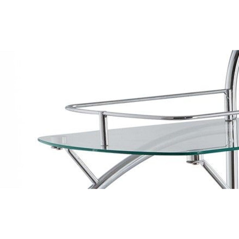 Badin - Serving Cart - Chrome & Clear Glass