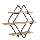 Brantley - 31" Wall Rack With 3 Shelves - Oak & Sandy Black