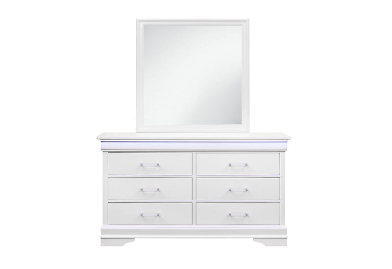 Charlie - 4 Piece Twin Bedroom Set (Twin Bed, Dresser, Mirror And Nightstand) - White