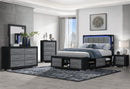 Madison & Emma - 5 Piece Full Bedroom Set - Black / Dark Gray