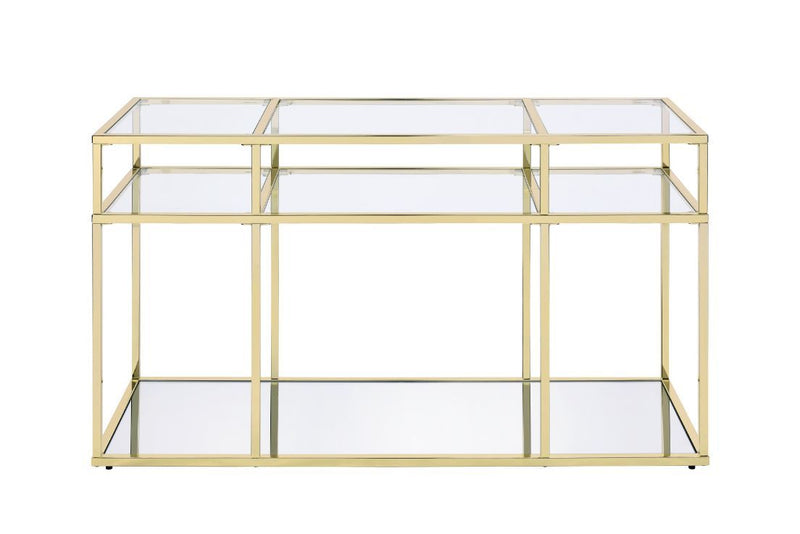 Uchenna - Sofa Table - Clear Glass & Gold