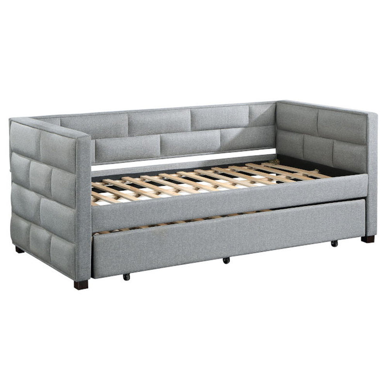 Ebbo - Twin Daybed With Trundle - Gray Fabric
