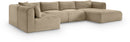 Shaggy - Fabric 5 Piece Modular U-Shaped Sectional